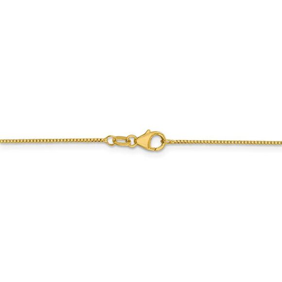0.7mm 18k Yellow Gold Classic Box Chain Necklace, 16 Inch - Picture 4 of 8